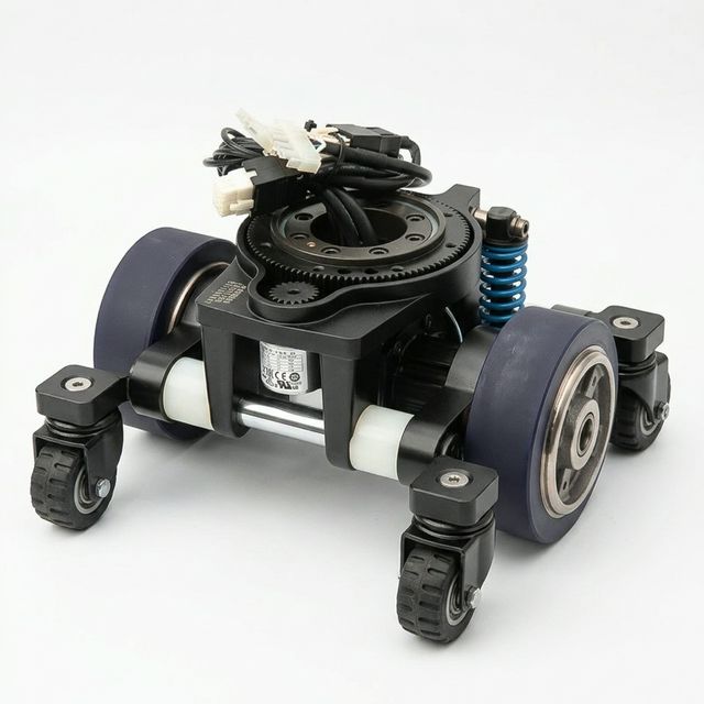 Dual-wheel drive assembly with auxiliary casters and a top ring gear